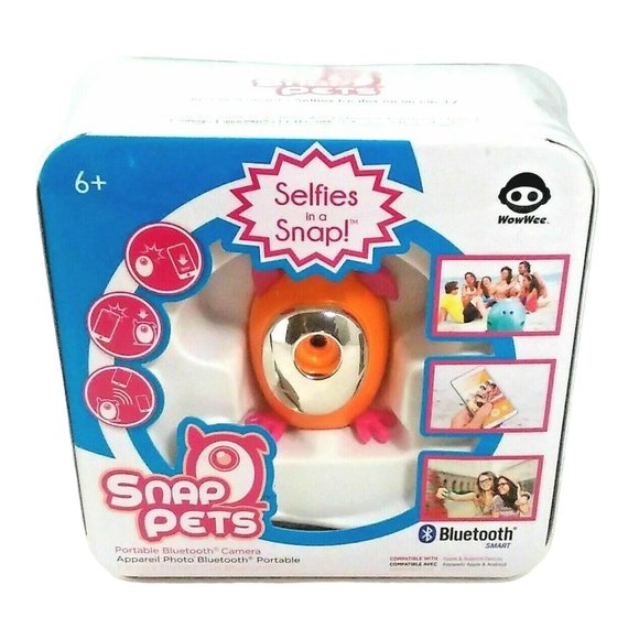 Snap Pets Selfies in a Snap Portable Bluetooth Camera WowWee Peach Dog - Picture 1 of 5